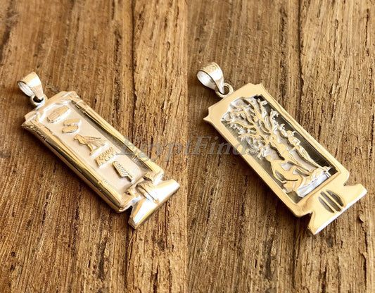Wide Egyptian Framed Thick Name Personalized Sterling Silver Cartouche , WORLD WIDE Express Shipping