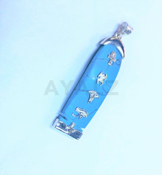 Egyptian Sterling Silver & Ebony wood Cartouche Charm WORLD WIDE Express Shipping