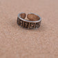 Egyptian Hand Made Solid Silver Oxidized Hieroglyphics Thumb Ring Unisex