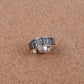Egyptian Hand Made Solid Silver Oxidized Hieroglyphics Thumb Ring Unisex