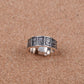 Egyptian Hand Made Solid Silver Oxidized Hieroglyphics Thumb Ring Unisex