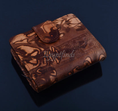Unique Egyptian Hand Made Genuine Leather King tut Tutankhamun Unisex Wallet