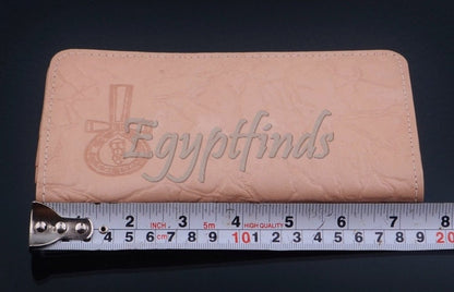 Egyptian Hand Made Genuine Leather Ankh Life Key Women's Wallet Purse