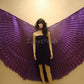 Egyptian Professional Belly Dance Costume Purple Lame Isis Wings With Bag & Sticks From Egypt