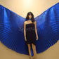 Egyptian Professional Belly Dance Costume Blue Lame Isis Wings With Bag & Sticks From Egypt