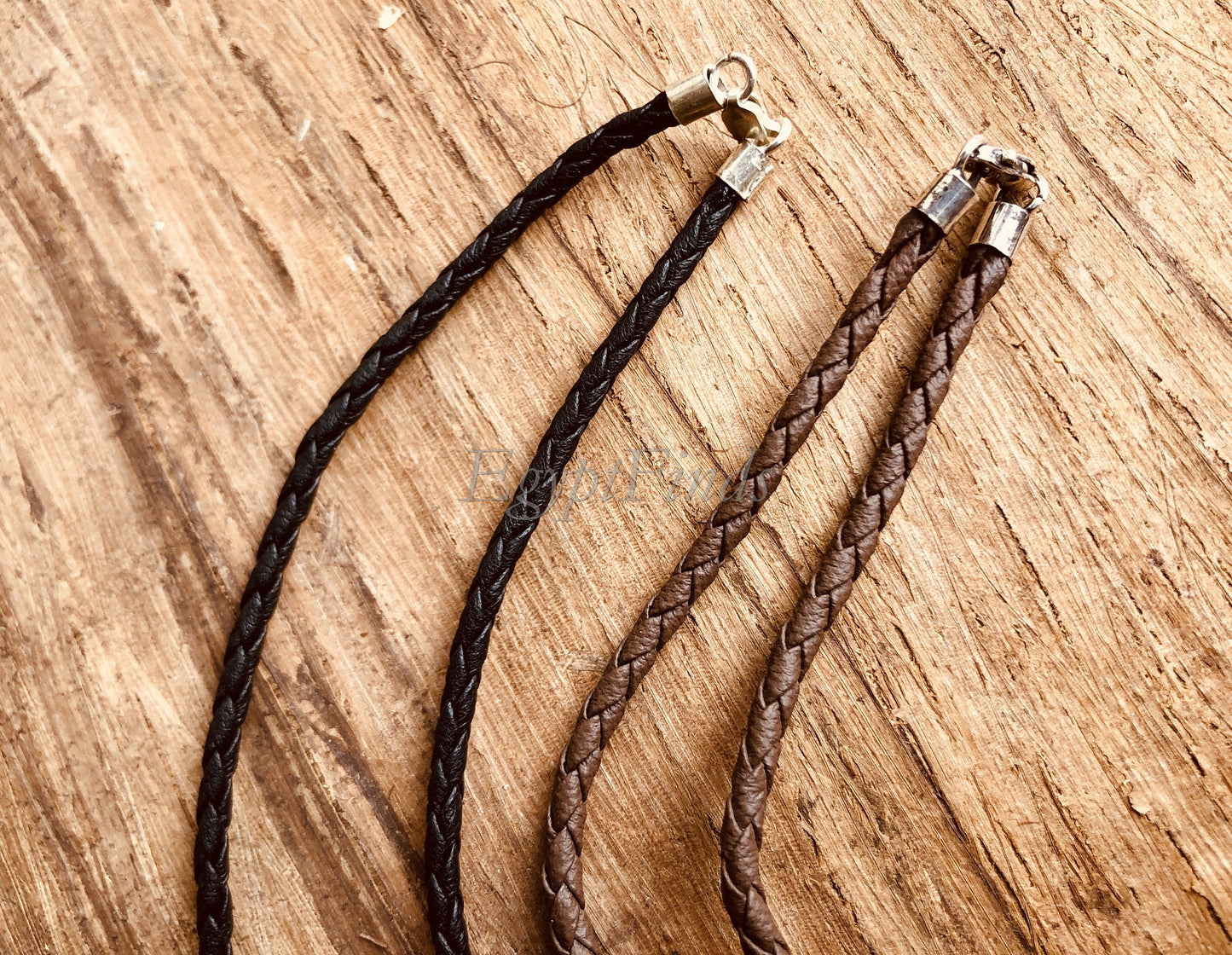 Genuine(real) braided leather necklace cords Solid Sterling Silver Ends And Clasps Jewelry Supplies