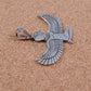 Egyptian Sterling Silver  Oxidized Isis With Hieroglyphics Pendant Charm