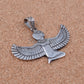 Egyptian Sterling Silver  Oxidized Isis With Hieroglyphics Pendant Charm