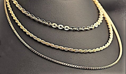 18K Solid Yellow Gold Chain - Necklace  Jewelry Supplies