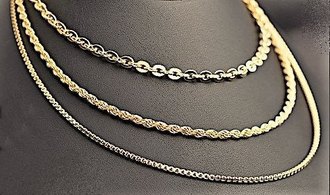 18K Solid Yellow Gold Chain - Necklace  Jewelry Supplies