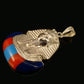 Egyptian Solid Sterling Silver Colored Inlaid Tutankhamun Tut Mummy Pendant Charm