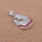 Egyptian Solid Sterling Silver Colored Inlaid Tutankhamun Tut Pendant