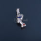Solid Silver Egyptian Handmade Queen Nefertiti Inlaid Charm Pendant