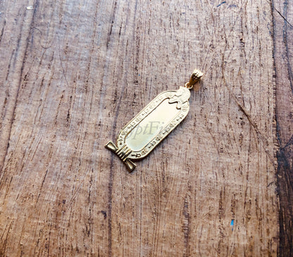 Egyptian Customized Name Tutankhamen Cartouche Personalized 18K Gold Cartouche Pendant Necklace WORLD WIDE Express Shipping