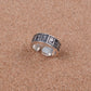 Egyptian Hand Made Solid Silver Oxidized Hieroglyphics Thumb Ring Unisex
