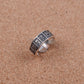 Egyptian Hand Made Solid Silver Oxidized Hieroglyphics Thumb Ring Unisex