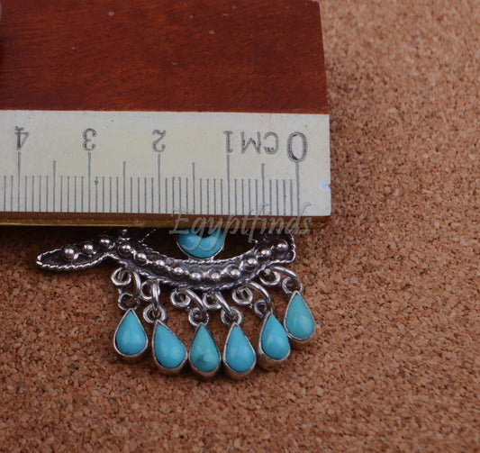Large Egyptian  Unique Evil Eye  Bedouin Solid Steering Silver Eye Earrings