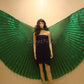 Egyptian Professional Belly Dance Costume Fuchsia Lame Isis Wings With Bag & Sticks From Egypt