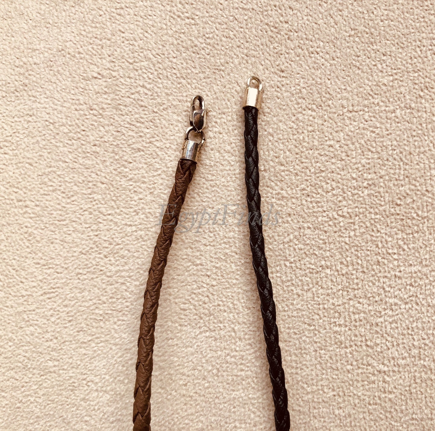 Genuine(real) braided leather necklace cords Solid Sterling Silver Ends And Clasps Jewelry Supplies