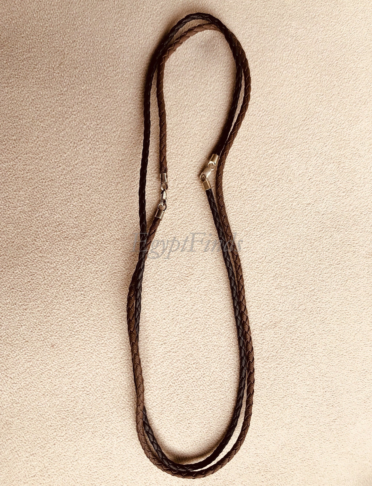 Genuine(real) braided leather necklace cords Solid Sterling Silver Ends And Clasps Jewelry Supplies