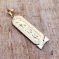 Egyptian Customized Winged Isis Personalized 18K Gold Cartouche Pendant WORLD WIDE Express Shipping