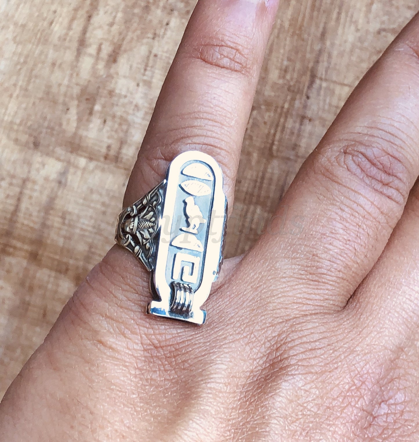 Egyptian Personalized Sterling Silver Name Cartouche Ring Express Shipping World Wide