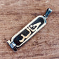 Egyptian Personalized Sterling Silver Cartouche With Glyphs On The Back With 9K Letters,10 characters Name Cartouche Charm