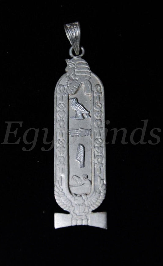 Egyptian Personalized Custom Name Sterling Silver Tutankhamun Name Cartouche Pendant , WORLD WIDE Express Shipping
