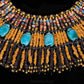 Beautiful Egyptian Hand Made 16 Scarabs Mummy bead Cleopatra Collar Necklace Mummy Beads Jewelry