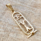 Egyptian Personalized Solid 18K Gold Open Work Customized 18K Gold Cartouche WORLD WIDE Express Shippingup to 4 characters
