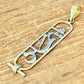 Egyptian Solid 18K Gold Personalized Cartouche Open Work Customized 18K Gold Cartouche Up To 6 Letters Pendant Charm