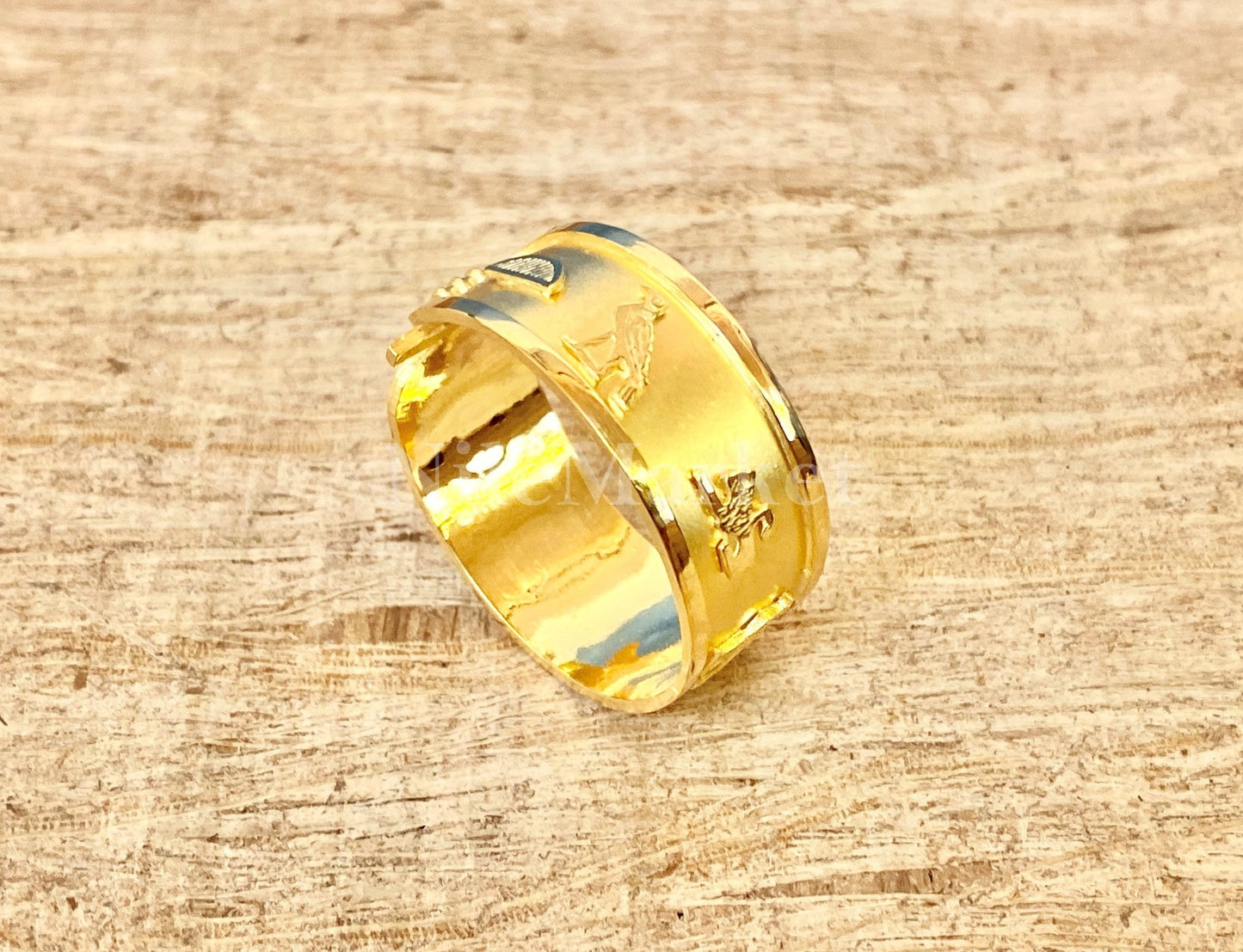 Egyptian Personalized Customized 18k Solid Gold Cartouche Ring Express Shipping World Wide