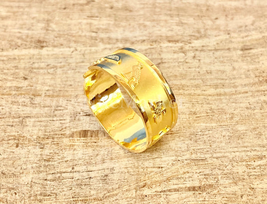 Egyptian Personalized Customized 18k Solid Gold Cartouche Ring Express Shipping World Wide