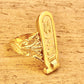 Egyptian Personalized Customized 18k Solid Gold Cartouche Ring Express Shipping World Wide -Personalized in English & Hieroglyphs