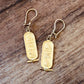 Egyptian Personalized 18k Solid Gold Cartouche Earrings With Lotus , WORLD WIDE Express Shipping