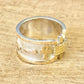 Egyptian Personalized Sterling Silver With 9K Gold Frame And Letters Cartouche Ring Express Shipping World Wide