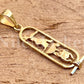 Egyptian Personalized Solid 18K Gold Open Work Customized 18K Gold Cartouche WORLD WIDE Express Shippingup to 4 characters
