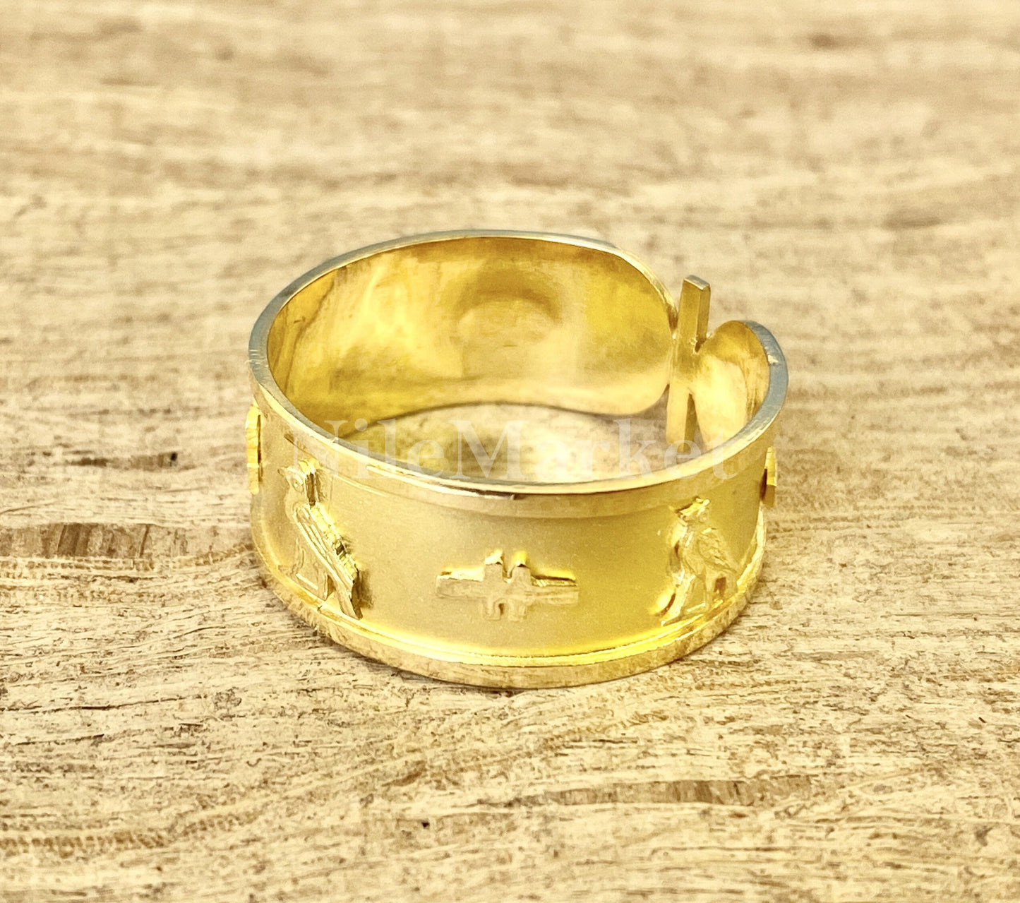 Egyptian Personalized Customized 18k Solid Gold Cartouche Ring Express Shipping World Wide