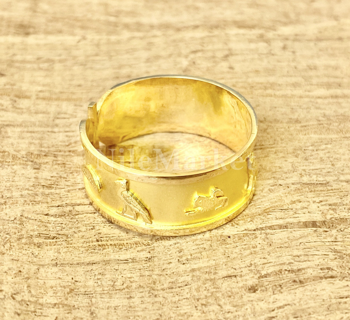 Egyptian Personalized Customized 18k Solid Gold Cartouche Ring Express Shipping World Wide