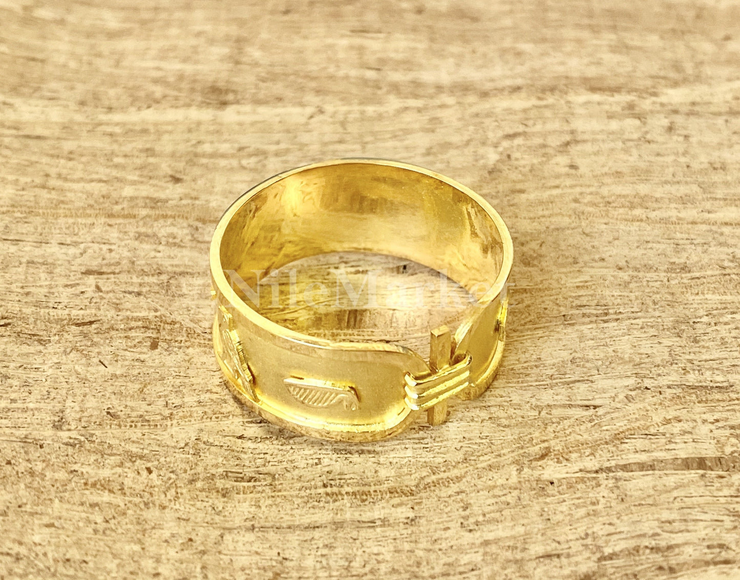 Egyptian Personalized Customized 18k Solid Gold Cartouche Ring Express Shipping World Wide