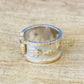 Egyptian Personalized Sterling Silver With 9K Gold Frame And Letters Cartouche Ring Express Shipping World Wide