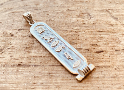 Sterling silver Customized Cartouche Charm Your Name Converted into Ancient Egyptian Hieroglyphic or English language or Arabic