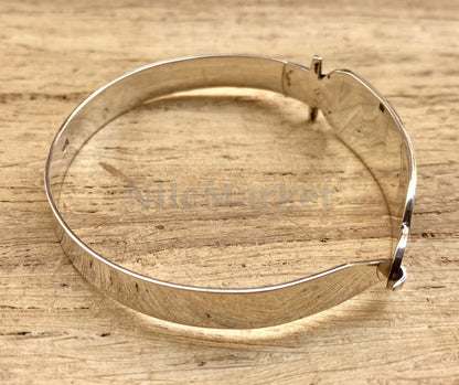 Egyptian Wide Personalized Handmade Solid Silver Cartouche Bracelet , PUT YOUR NAME Up to  10 Characters