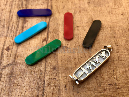 Egyptian Multi Background Skins Open Work Personalized Sterling Silver Cartouche , WORLD WIDE Express Shipping