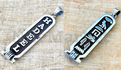 Egypt Custom Silver Double Sided Cartouche Pendant (Get a name on each side )Customize Your Own Cartouche - Double-Faced cartouche