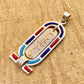 Egyptian Colored Inlaid Sterling Silver Cartouche Pendant Necklace Get Your Name or Numbers Personalized