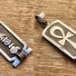 Customized Egyptian Sterling Silver Ankh Cartouche Charm , hieroglyph personalize - cartouche égyptienne or - personalize cartouche