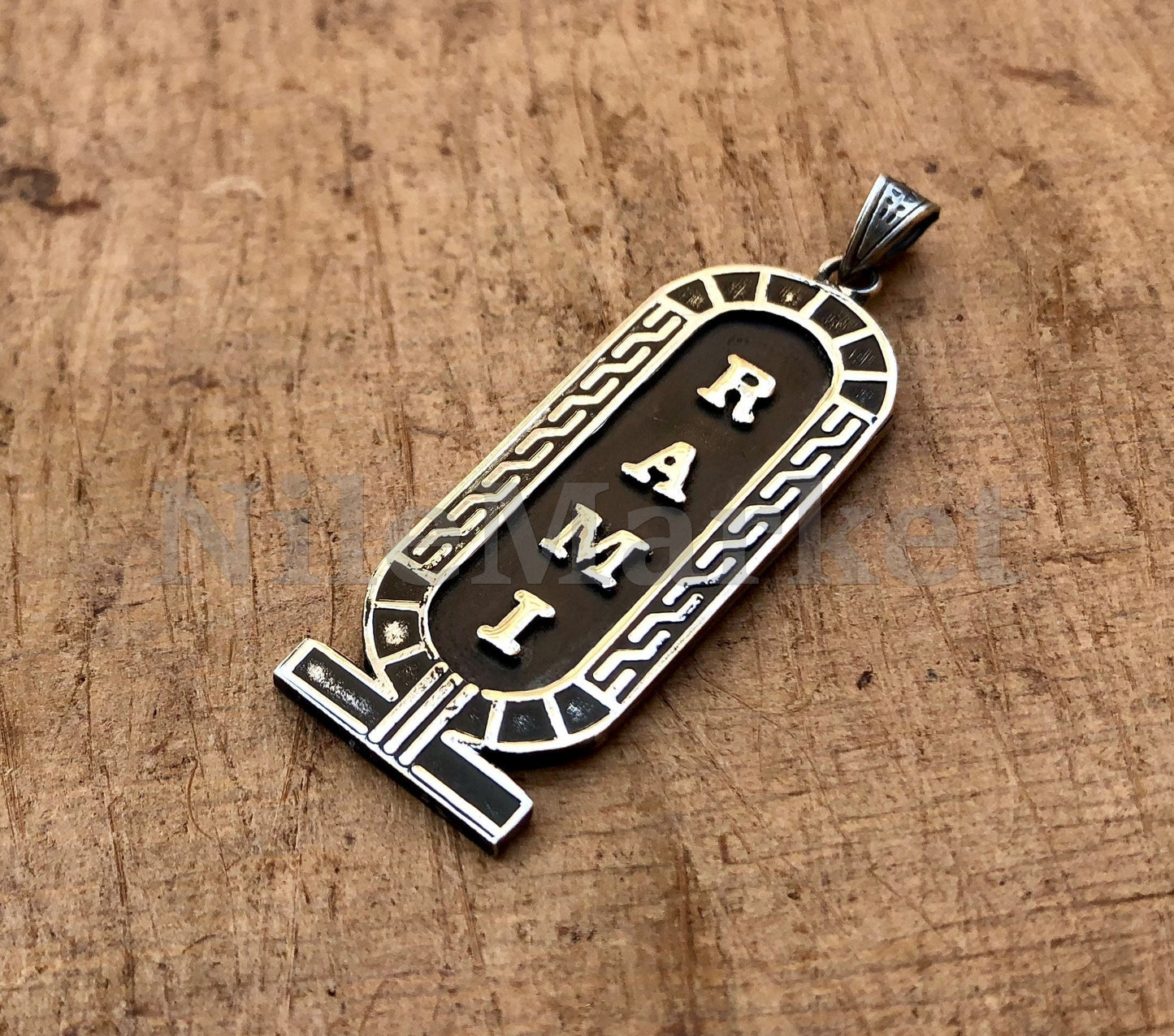 Framed Customized Egyptian Personalized Sterling Silver Cartouche Charm,WORLD WIDE Express Shipping,