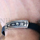 Egyptian Personalized Solid Silver Cartouche In Leather Bracelet ,  WORLD WIDE Express Shipping