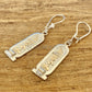 Egyptian Personalized Sterling Silver Cartouche Earrings With Lotus ,Personalised Cartouche Name Earrings